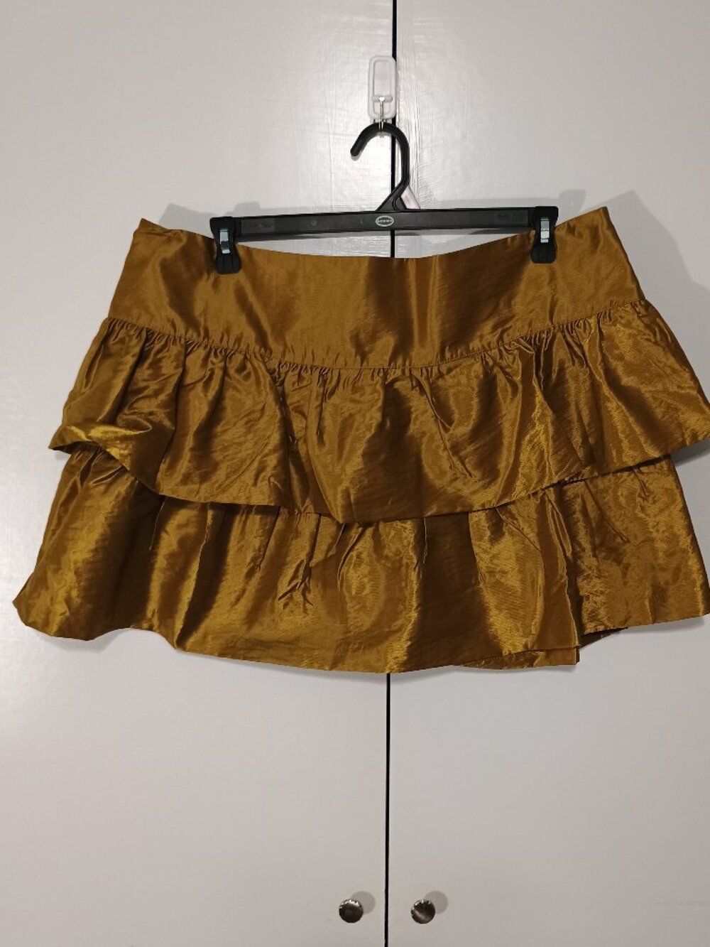 Scoop Olive Dust Tiered Ruffle Mini Skirt Women’s XXL 20 Plus Size NWT - Picture 2 of 7